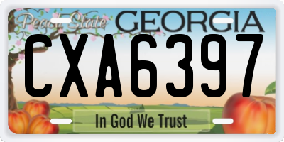 GA license plate CXA6397