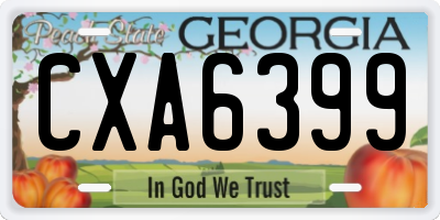 GA license plate CXA6399