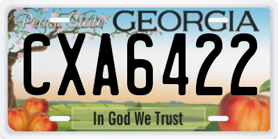 GA license plate CXA6422
