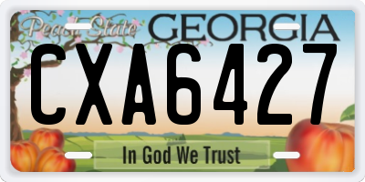 GA license plate CXA6427