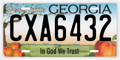 GA license plate CXA6432