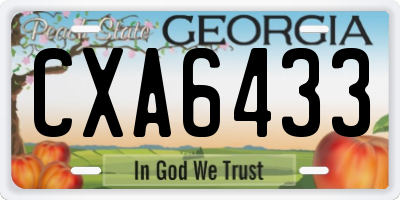 GA license plate CXA6433