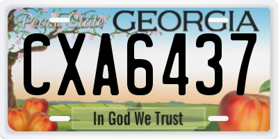 GA license plate CXA6437