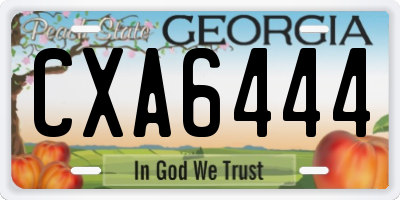 GA license plate CXA6444