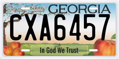 GA license plate CXA6457