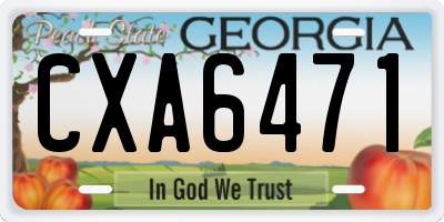 GA license plate CXA6471