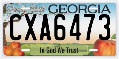 GA license plate CXA6473