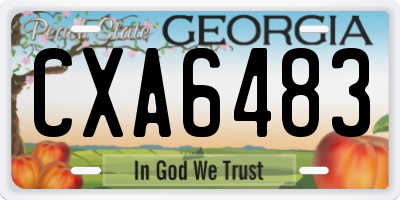 GA license plate CXA6483