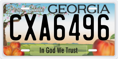GA license plate CXA6496