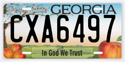 GA license plate CXA6497