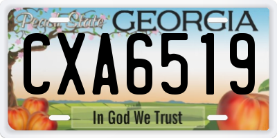GA license plate CXA6519