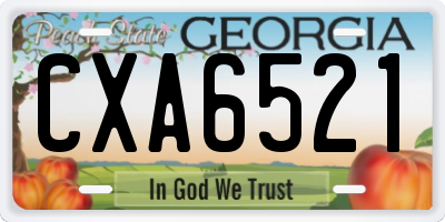 GA license plate CXA6521