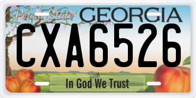 GA license plate CXA6526