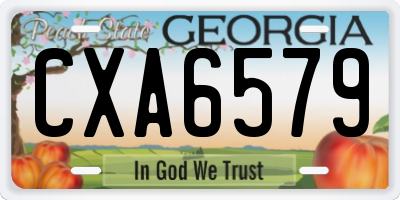 GA license plate CXA6579