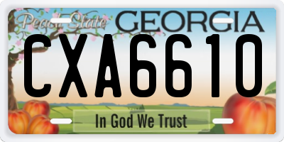 GA license plate CXA6610