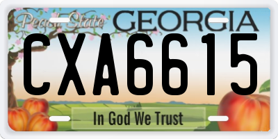 GA license plate CXA6615