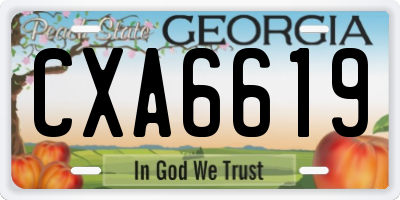 GA license plate CXA6619