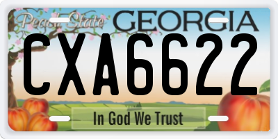 GA license plate CXA6622