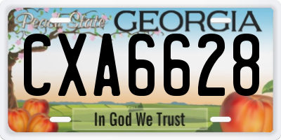 GA license plate CXA6628