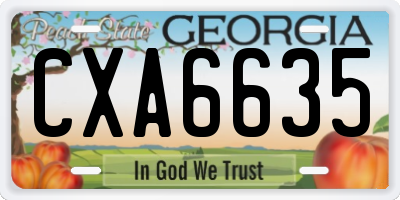 GA license plate CXA6635