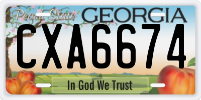 GA license plate CXA6674