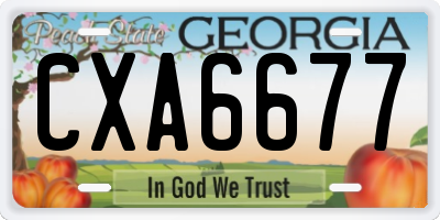GA license plate CXA6677