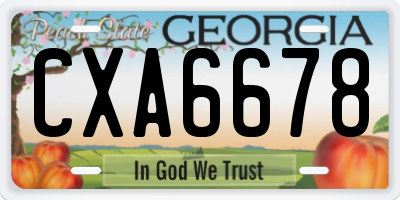 GA license plate CXA6678