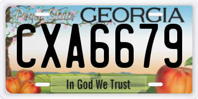GA license plate CXA6679