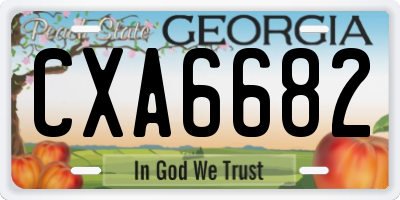 GA license plate CXA6682
