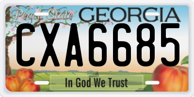 GA license plate CXA6685