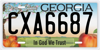 GA license plate CXA6687