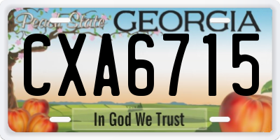 GA license plate CXA6715