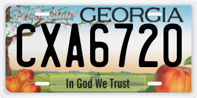GA license plate CXA6720