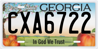 GA license plate CXA6722