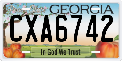 GA license plate CXA6742