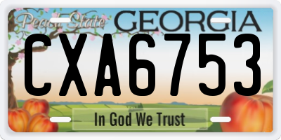 GA license plate CXA6753