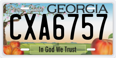 GA license plate CXA6757