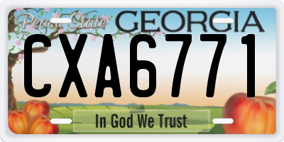 GA license plate CXA6771