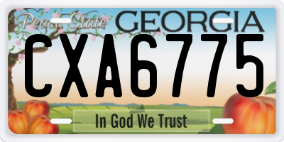 GA license plate CXA6775