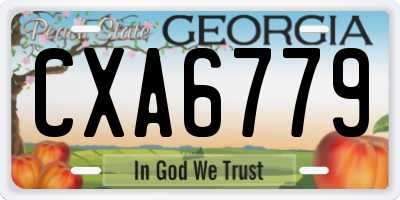 GA license plate CXA6779