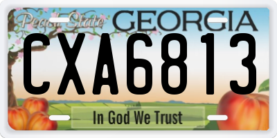 GA license plate CXA6813