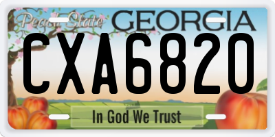 GA license plate CXA6820