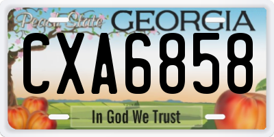GA license plate CXA6858
