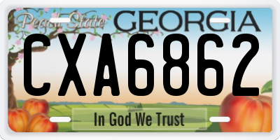 GA license plate CXA6862