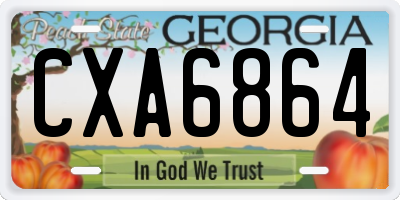 GA license plate CXA6864