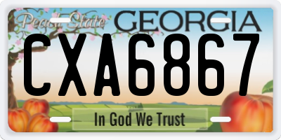 GA license plate CXA6867
