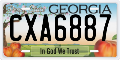 GA license plate CXA6887