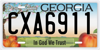 GA license plate CXA6911