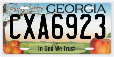 GA license plate CXA6923