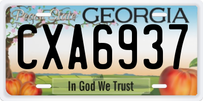 GA license plate CXA6937